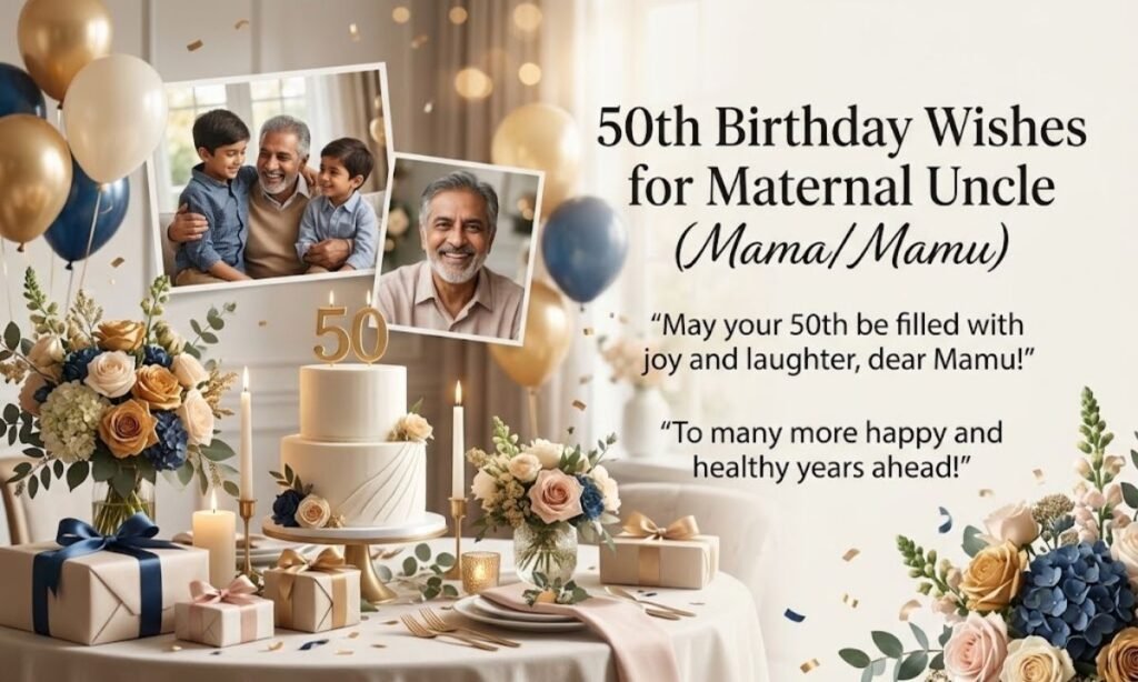 50th Birthday Wishes for Maternal Uncle (Mama/Mamu)