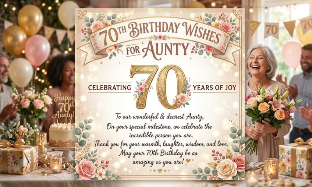70th Birthday Wishes for Aunty
