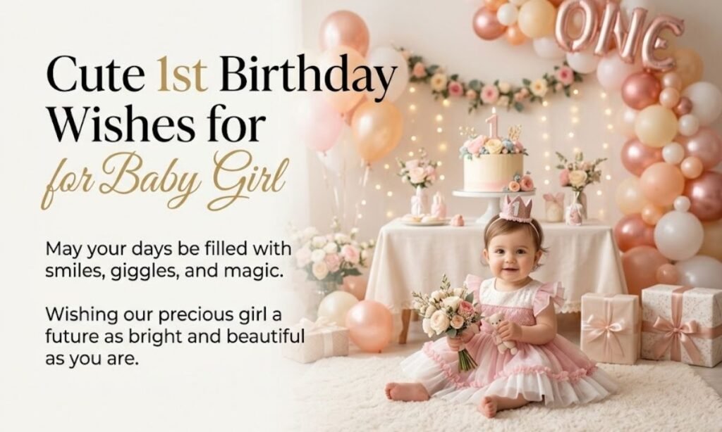 Cute 1st Birthday Wishes for Baby Girl