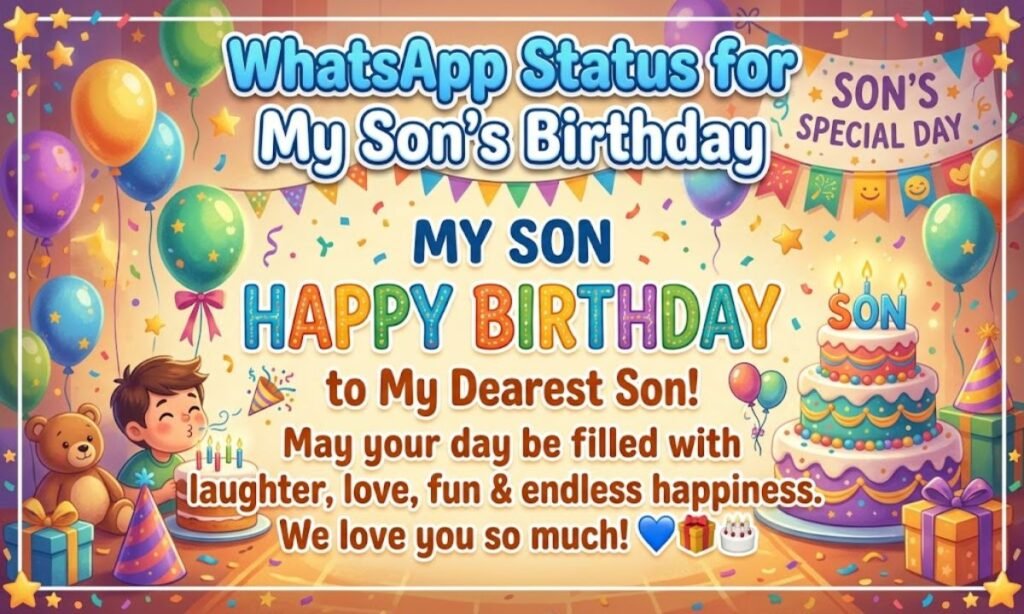 WhatsApp Status for My Son's Birthday