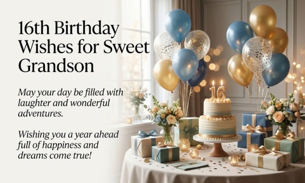 16th Birthday Wishes for Sweet Grandson
