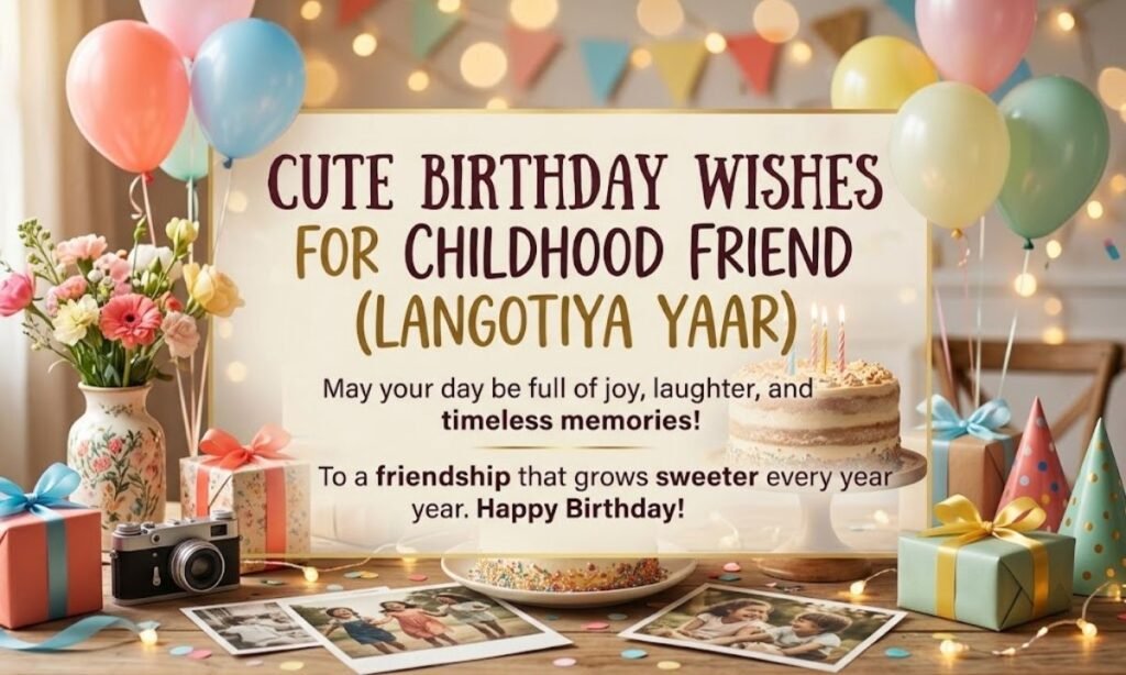 Cute Birthday Wishes for Childhood Friend (Langotiya Yaar)