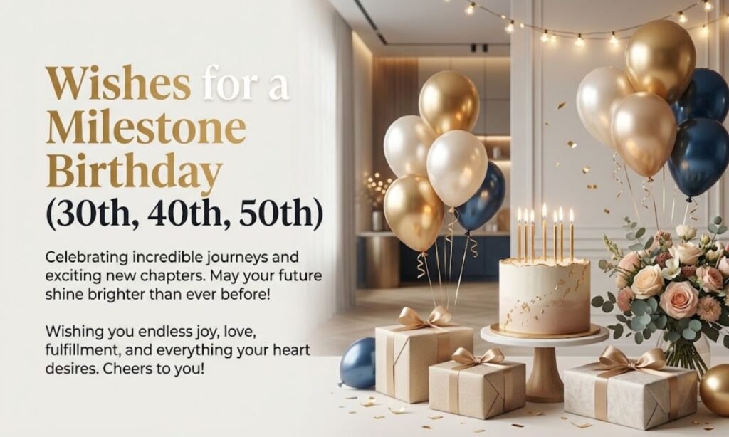 Wishes for a Milestone Birthday (30th, 40th, 50th)